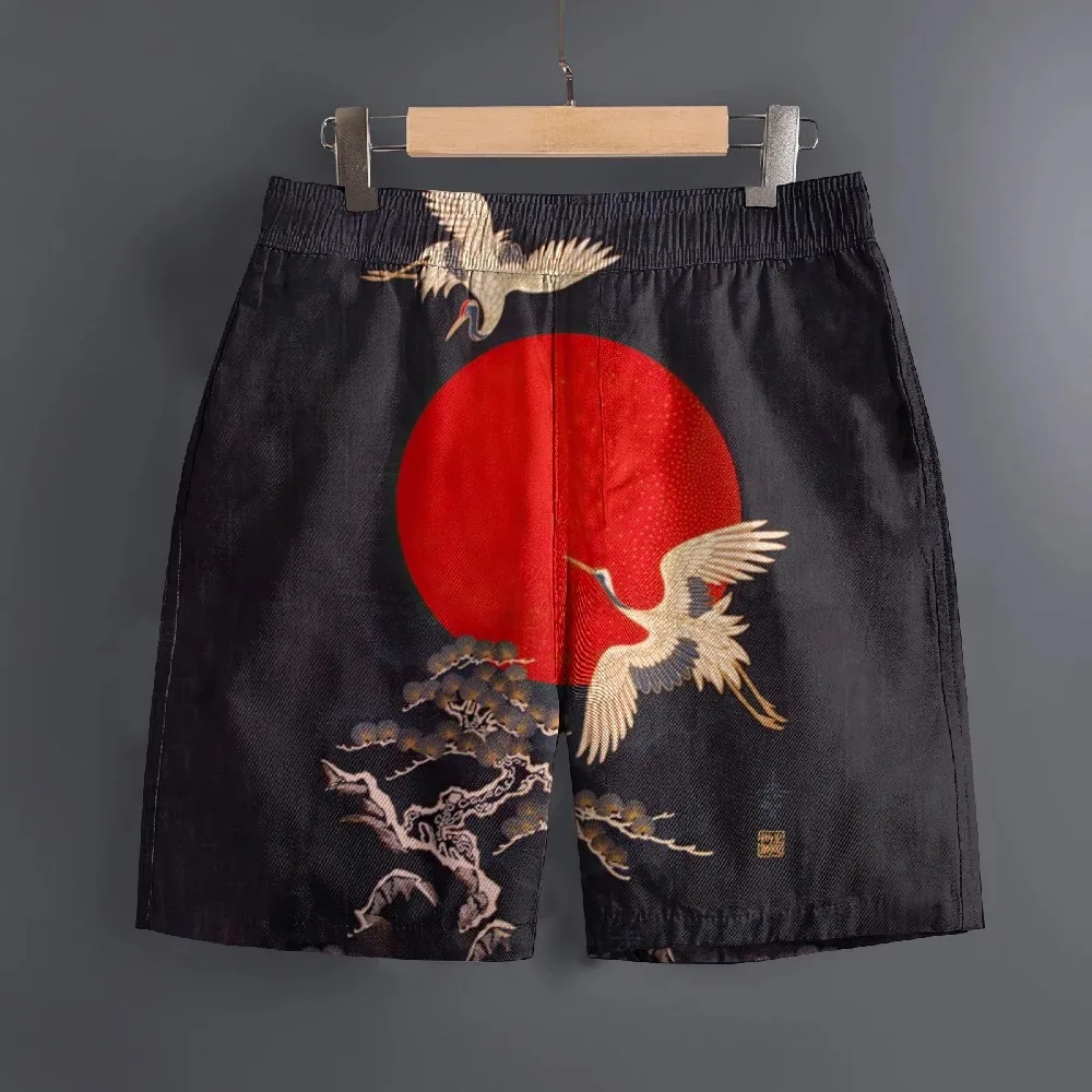 Japanese Yin-Yang Koi Fish 3D Printed Men's Shorts Summer Fashion Casual Breath Quick-drying Hawaiian Style Beach Surfing Shorts