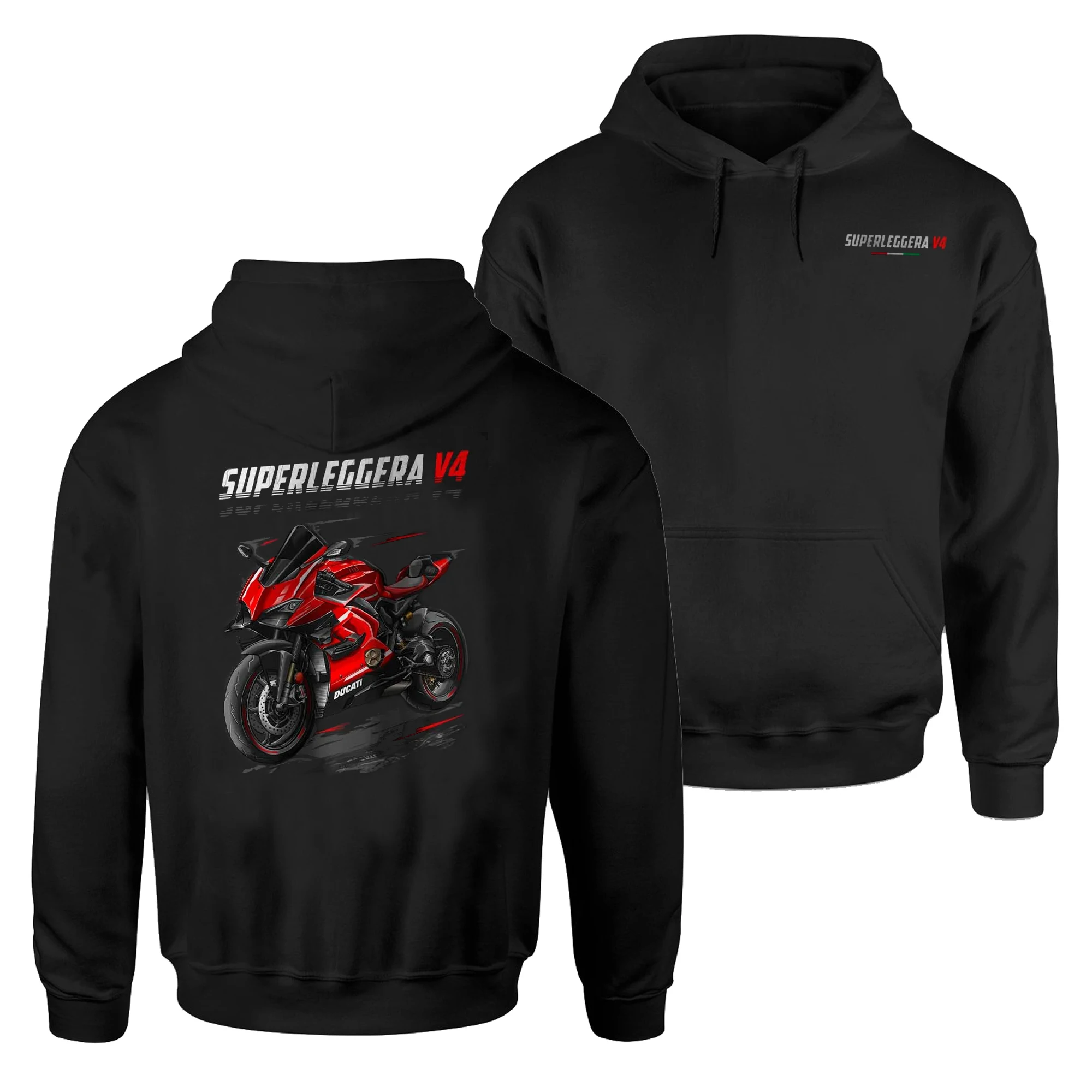 

2020-2024 Models Italy Superleggera V4 Motorcycle Pullover Hoodie 100% Cotton Comfortable Mens Sweatshirts Rider Streetwear