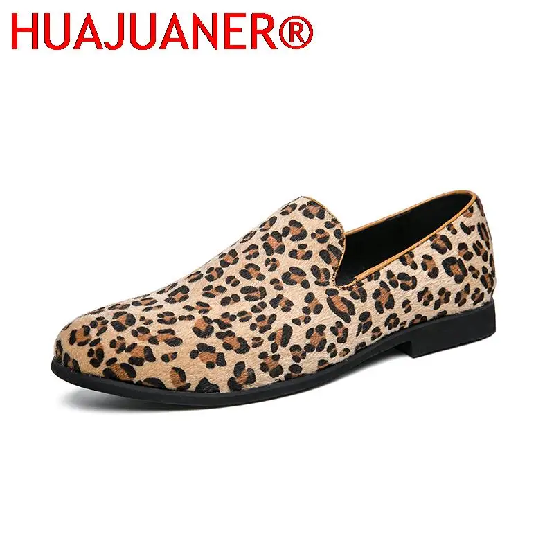 2026 Loafers Shoes Men Leopard Fashion Mens Casual Shoes Comfy Brand Business Driving Men's Shoes Moccasins Male Dress Loafers