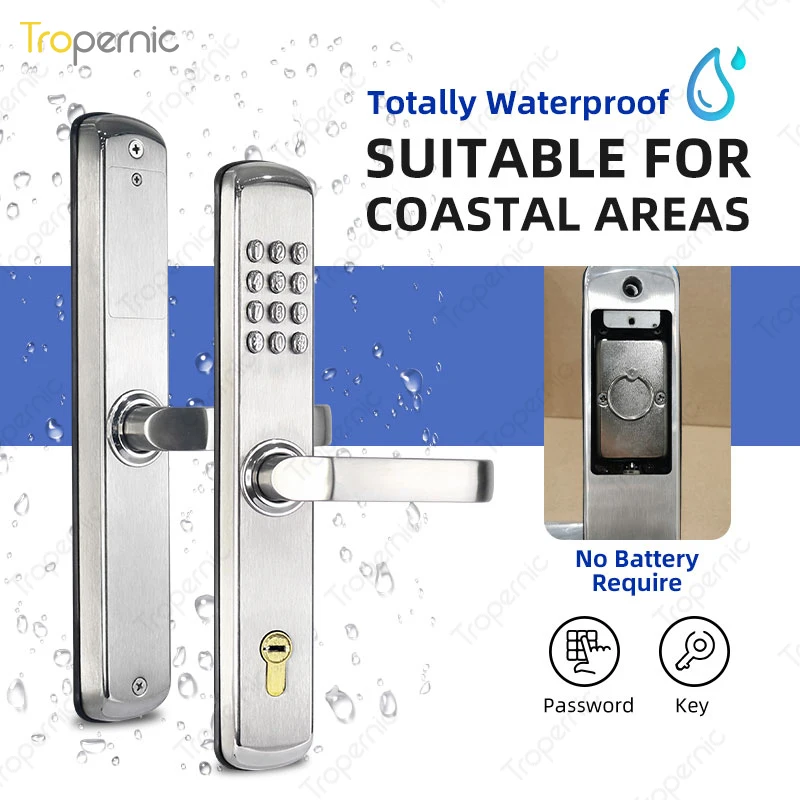 100% Waterproof Fireproof Outdoor Indoor Courtyard Non-electronic Stainless Steel Mechanical Lock Password Unlock Key Unlock