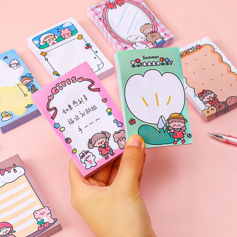 12 шт. блокноты с героями мультфильмов Doo Doo Ins Girl Heart Note Book Student Notes N Times Memo Pad Sticker Takeaway Note Paper