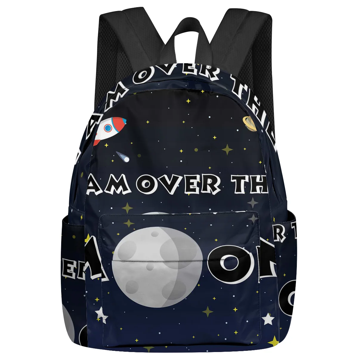 

Space Universe Rocket Spaceship Moon Planet Backpacks Custom Student School Bags Laptop Backpack Men Women Female Travel Mochila