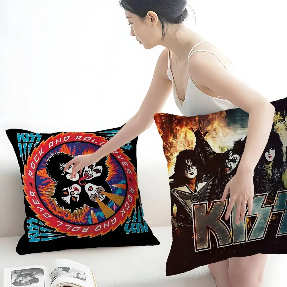 Rock Band Kiss Pillow Cover for Bedroom Room and Living Room Sofa Decorative Cushion Cover