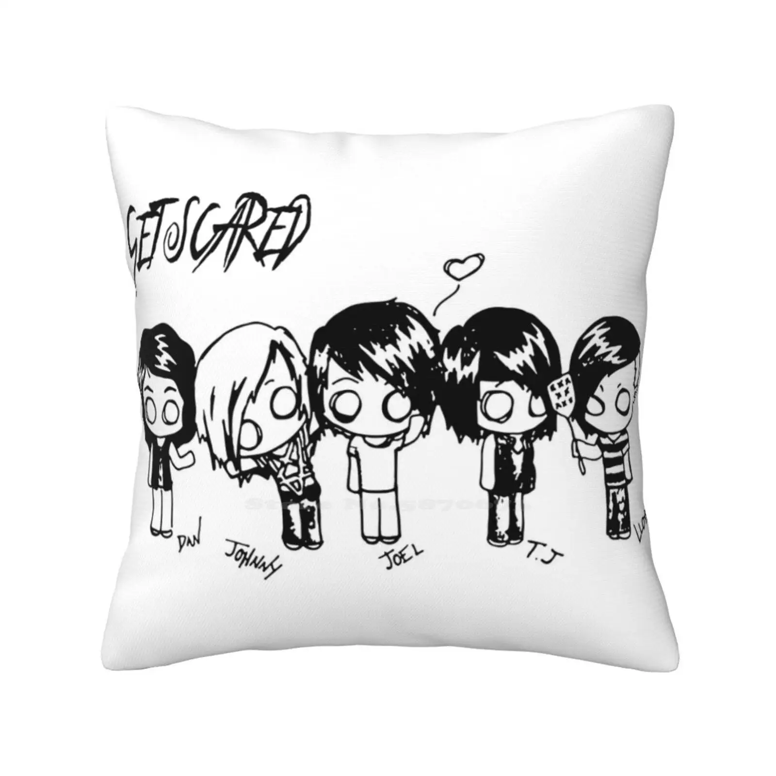 Get Scared Band Throw Cushion Pillow Cover Get Scared Band Dark Music Lyrics Get Scared Album Cover