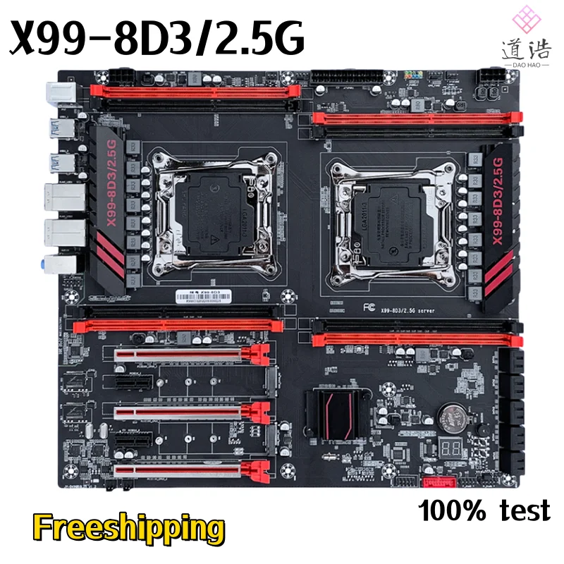 For JGINYUE X99-8D3/2.5G Mtherboard 256GB M.2 NVME LGA 2011-3 DDR3 E-ATX X99 Mainboad 100% Tested Fully WorkMA