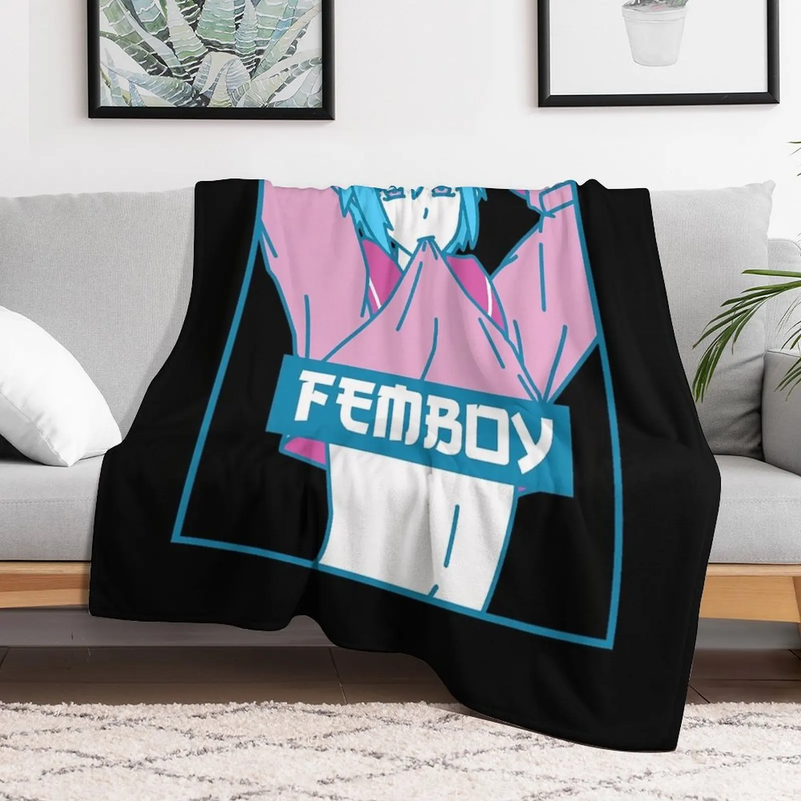 Femboy Aesthetic Pastel Gay Yaoi Anime Boy Crossdressing Throw Blanket manga Thin Winter beds Thermal Blankets