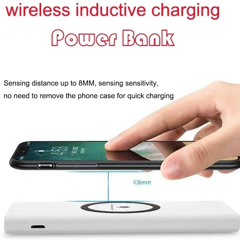 30000mAh ultra large capacity wireless power bank, wireless induction charging, compatible with Apple and Android