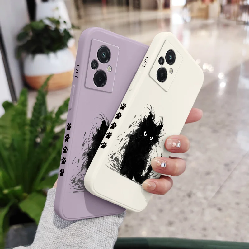 Briquettes Cat Phone Case For Xiaomi Poco M6 X6 F6  M5 M5S F5 X5 F4 X4 M4 F3 M3 X3 F2 Pro 4G 5G GT NFC Silicone Cover