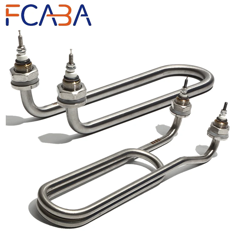 FCABA SS304 M16/M18 Threaded U/Double U Immersion Heater 1.5KW/2KW/3KW/4KW 220/380V Heating Tube for Steaming Cabinet Water Tank