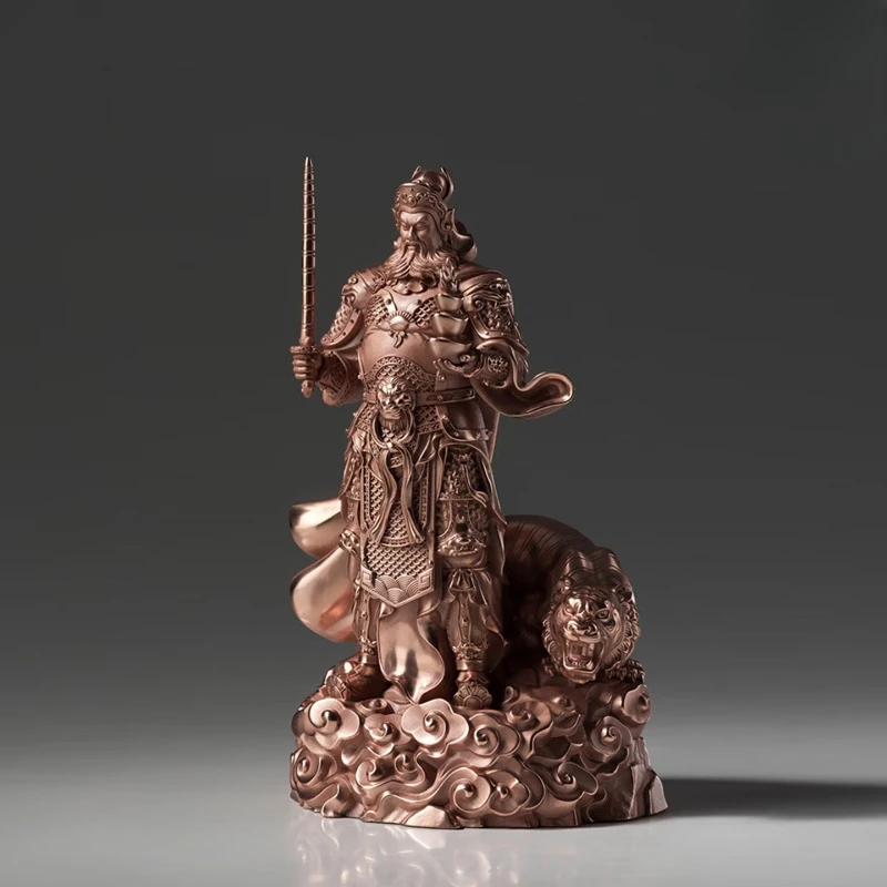 Copper God of Wealth Zhao Gongming ornament, home decoration copper handicrafts