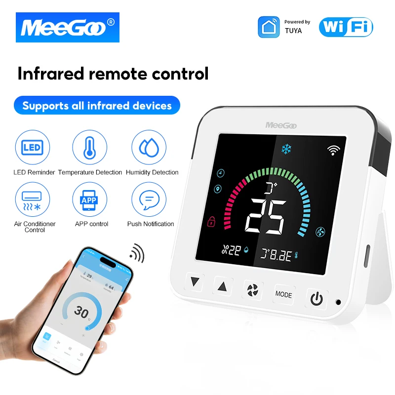 

MeeGoo WiFi IR Remote Controller, 360° Infrared, Works with Alexa/Google Home, DIY Learning, Smart Home Hub for TV/AC/Fan 2026