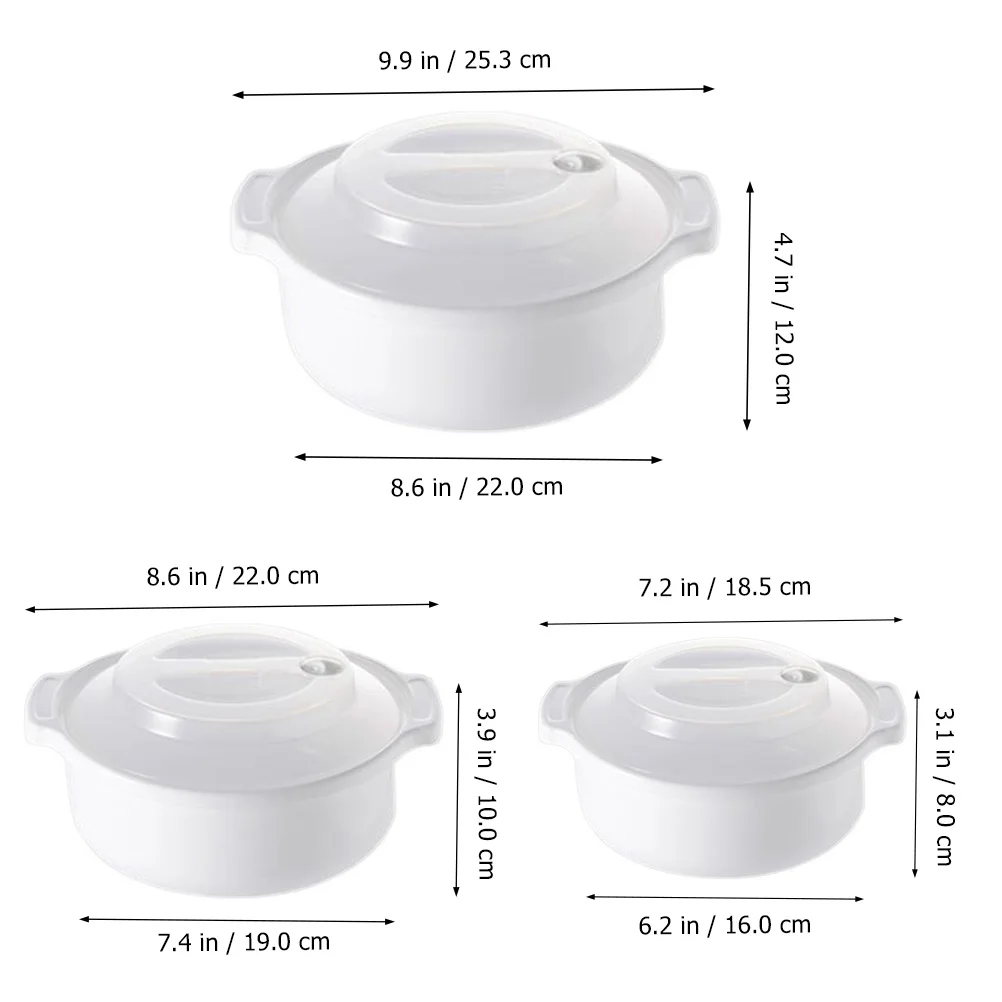 

3 Pieces Food Container Microwave Safe PP Material Rice Noodles Storage Refrigerator Preservation Box Containers Pet Supplies