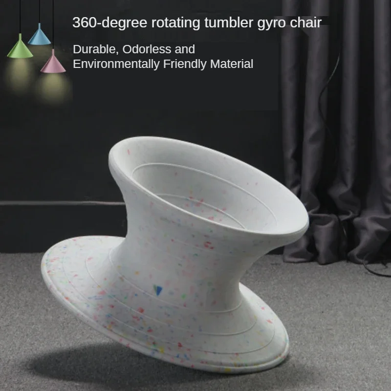 Creative Spinning Top Chair: Amusement Park Style Home Chair,Mall Outdoor Toy, Plastic Leisure Bench, Fun Seating, Unique Chair