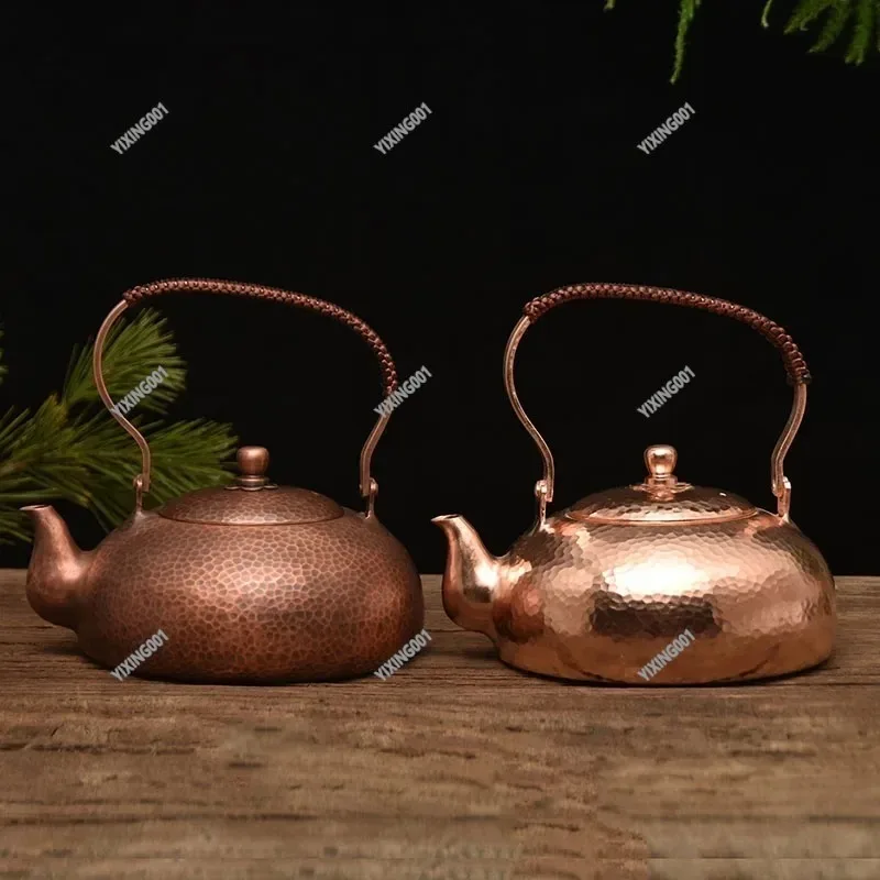 Handmade Pure Copper Brass Kettle - Large Capacity Vintage Chinese Tea Set, Coffee Pot Warm Wine Jug
