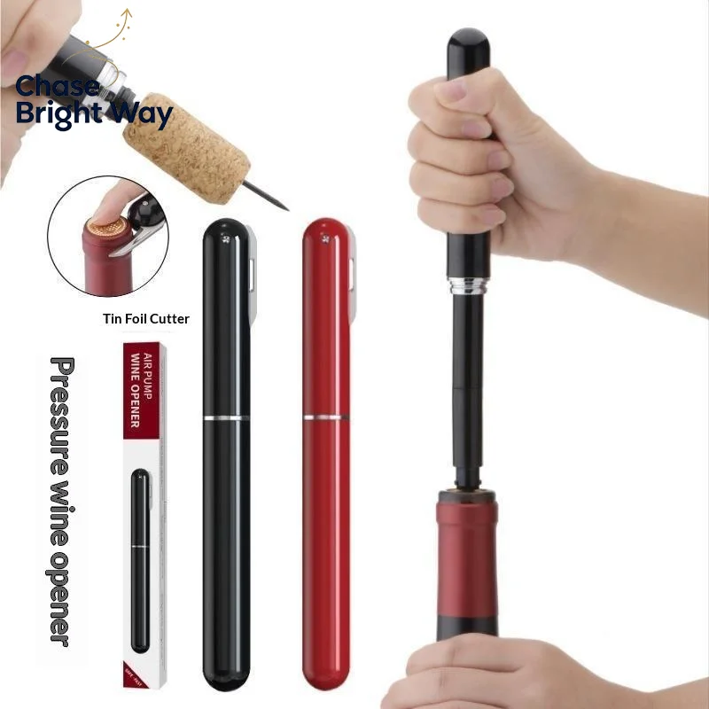 2 In 1 Lightweight Handheld Air Pressure Wine Opener Air Pump Cork Remover Foil Cutter for Outdoor Hiking Use - view 3
