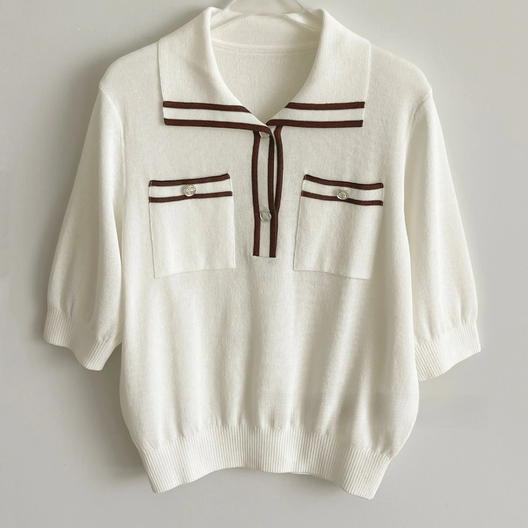 الليمون CheeseLAN25 ort Sve محبوك irt عادية ساحة طوق شريط اللون بلو التخسيس المرأة الخريف Faion #4