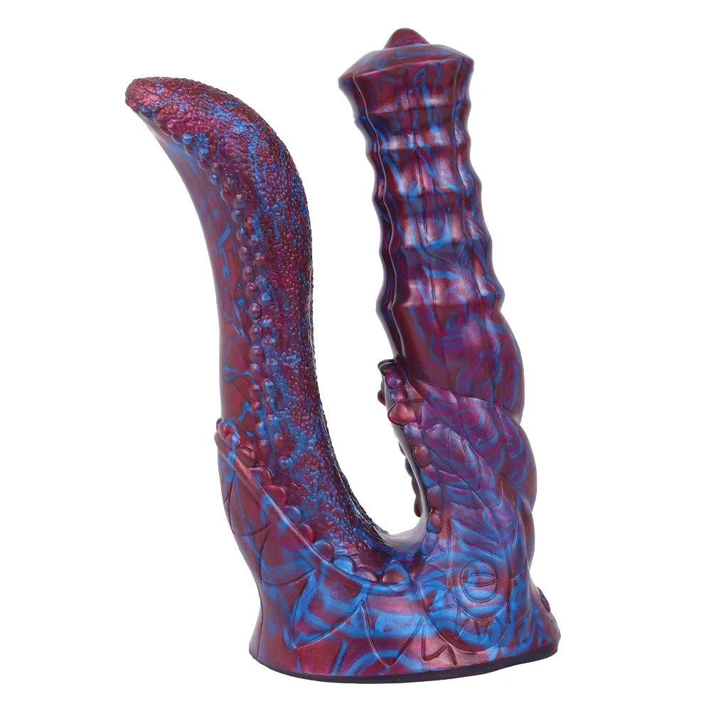18+Double-Headed Serpentine Large Dildo G-Spot Anal Plug Gay Prostate Massager Masturbator Female Anal-Vaginal Dual-Use Sex Toy