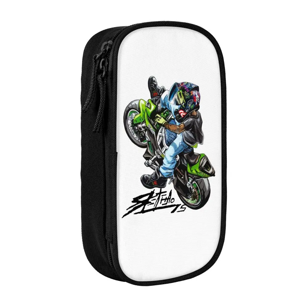 AliExpress Custom Cartoon Motorcycle Kawaii Pencil Case Boy Girl Large Capacity Extreme Sports Mobile Bike Pencil Box School Supplies