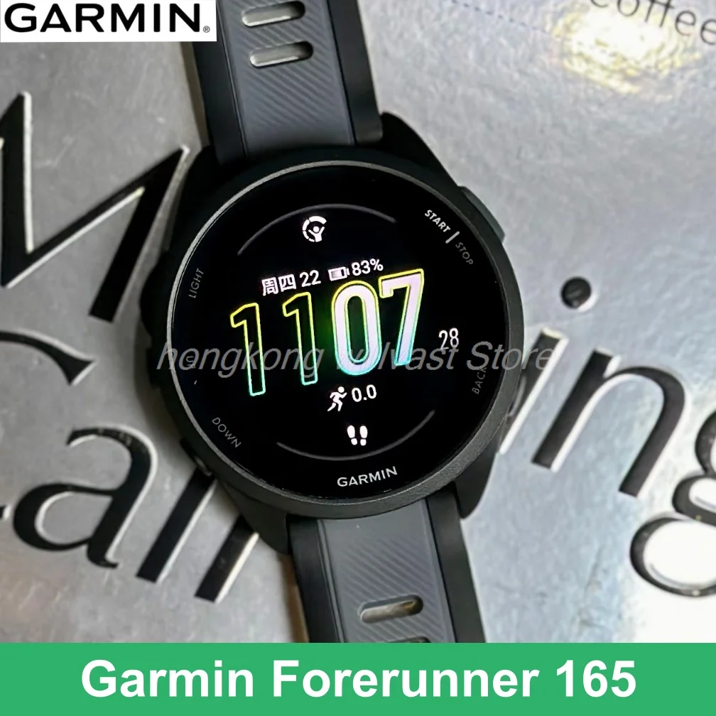 Garmin Forerunner 165 Smartwatch المدمج في GPS 43mm 1.2 "AMOLED عرض 11 يومًا عمر البطارية مراقب معدل ضربات القلب جهاز تعقب للياقة البدنية