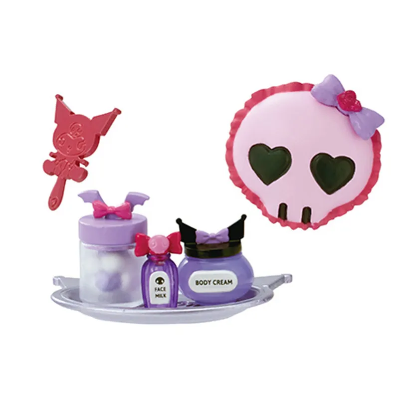 Rement Original Sanrio Kuromi Miniatur-Raum-Setup Blind Box Kawaii Micro Puppenhaus Figuren Set Desktop-Dekor Geschenkkollektion