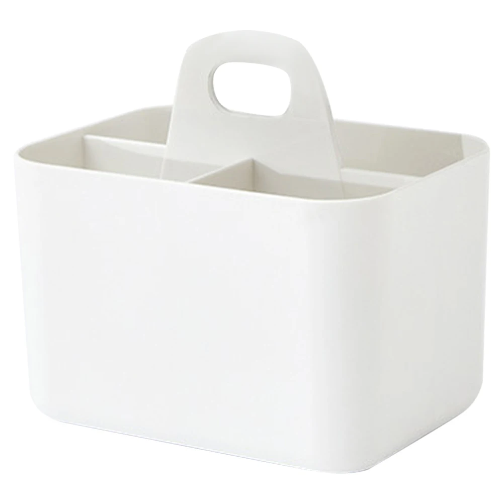 

Bathroom Storage Basket Handheld Toiletries Container Plastic Portable Shower Home Holder White Large Capacity Kitchen Cabinet