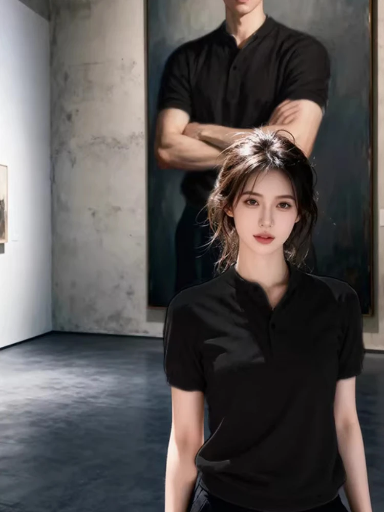 Fashion Knitted Short-sleeve Tops Men's 2026 Summer New High-end Chic T-shirts Polo Shirts Half-sleeve Solid Color Simple Tees