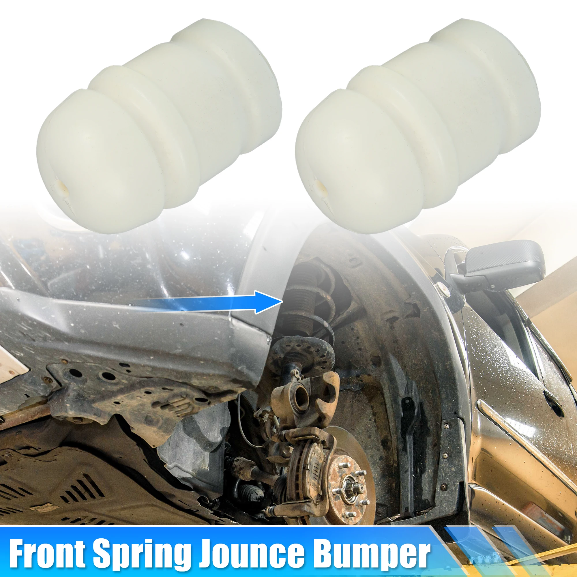 UXCELL 2 Pcs Car Front Spring Jounce Bumper for Jeep Wrangler JK 2007-2018 for Jeep Wrangler JL 2018-2023 White