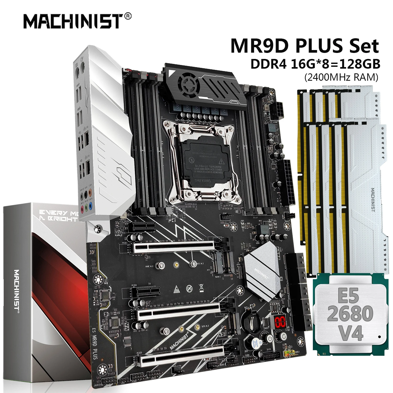 

MACHINIST X99 MR9D PLUS материнская плата Combo LGA 2011-3 Kit ЦП Xeon E5 2680 V4 процессор DDR4 128G 2400 МГц память USB 3,0 NVME M.2