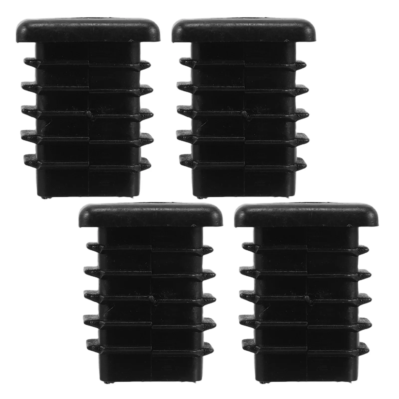 Square Tube Threaded Inserts 4 Pack Plastic Furniture Foot Caps Chair Leg Covers Equipment End Plugs