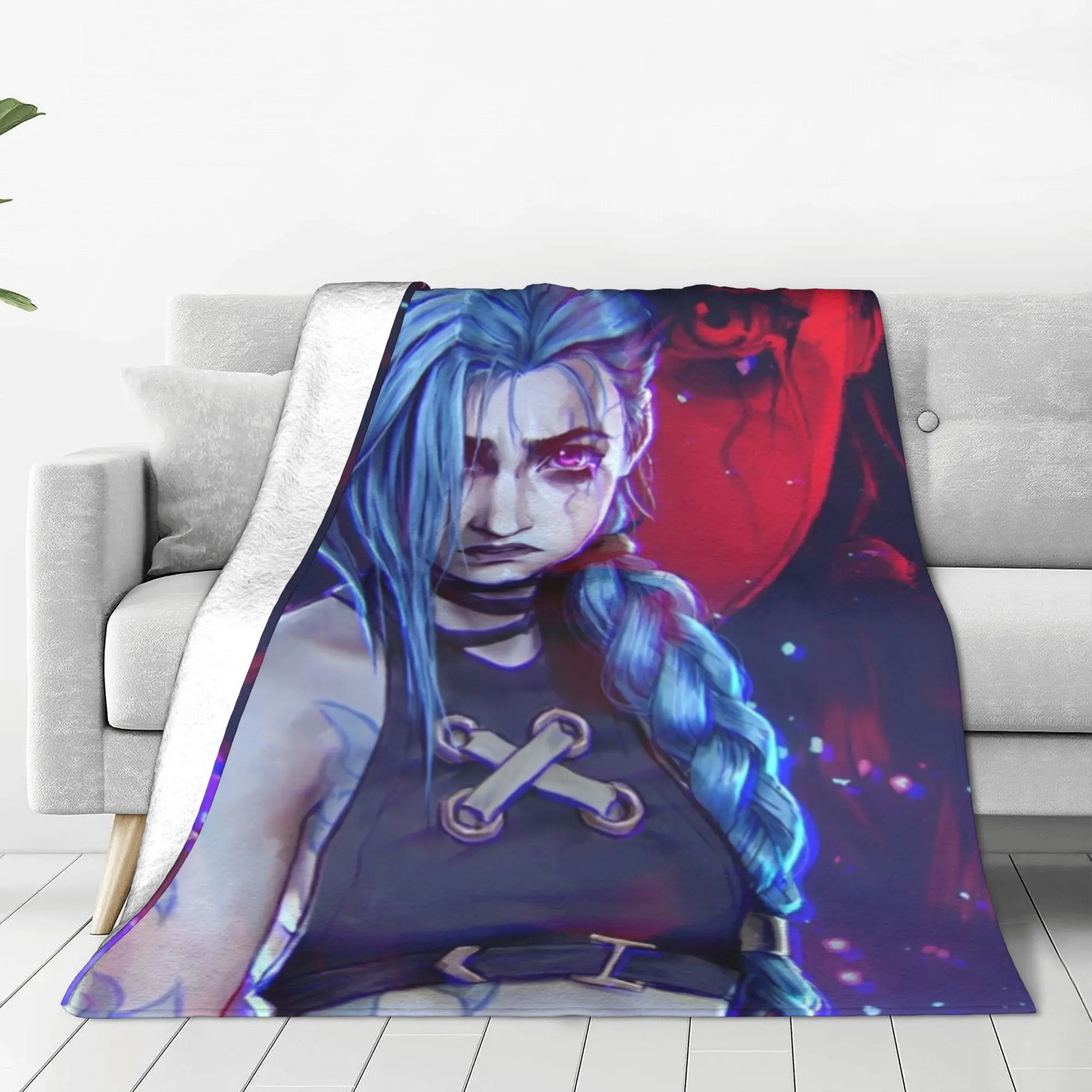 Arcane L-League Anime Legends Blanket Jinx Graffiti Wool Awesome Soft Throw Blanket for Bedspread All Season Travel