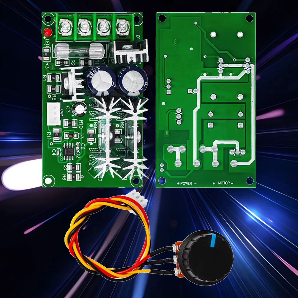 10-60V 20A PWM DC Motor Speed Controller High Power Adjustable Driver Board With ON/OFF Switch