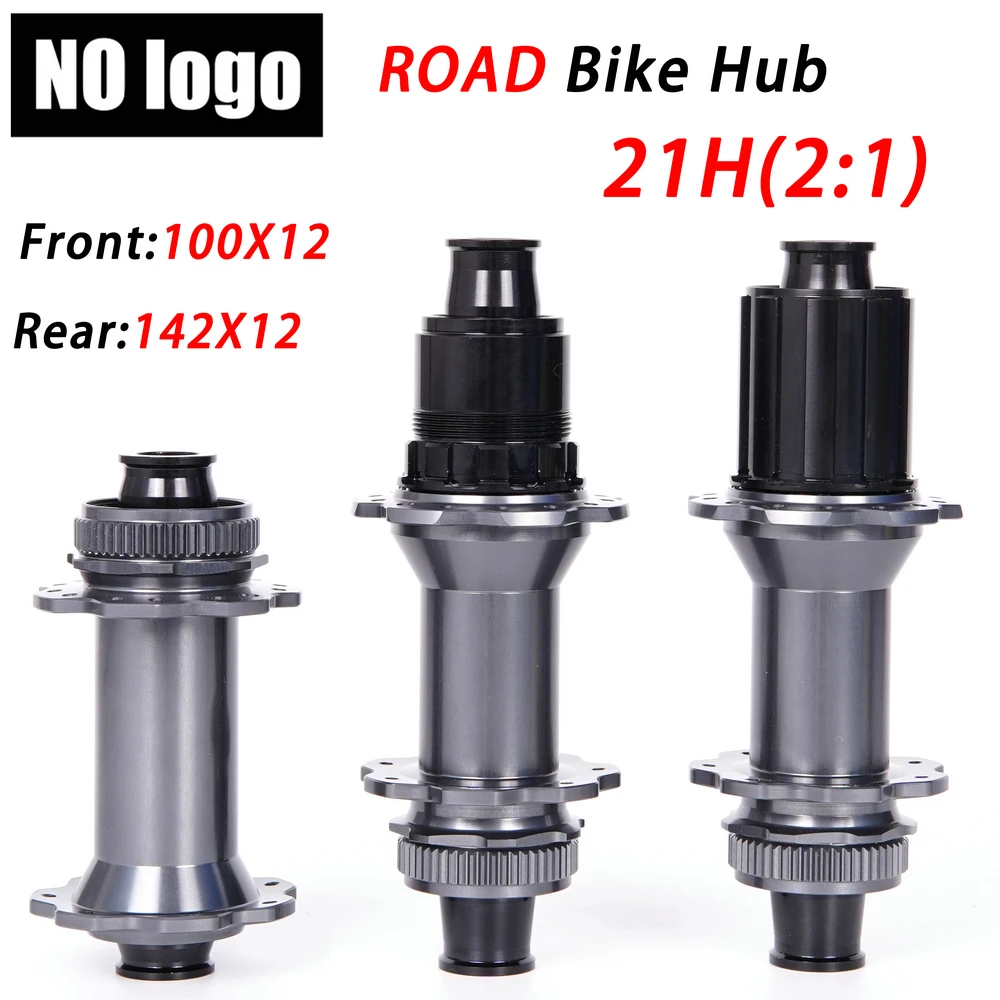 Grey Bicycle Hub Center Lock Disc J-bend 21 Holes (2:1) Road Bike Hub 100x12 142x12 Ratchet 36T  For Shimano HGSRAM XDR