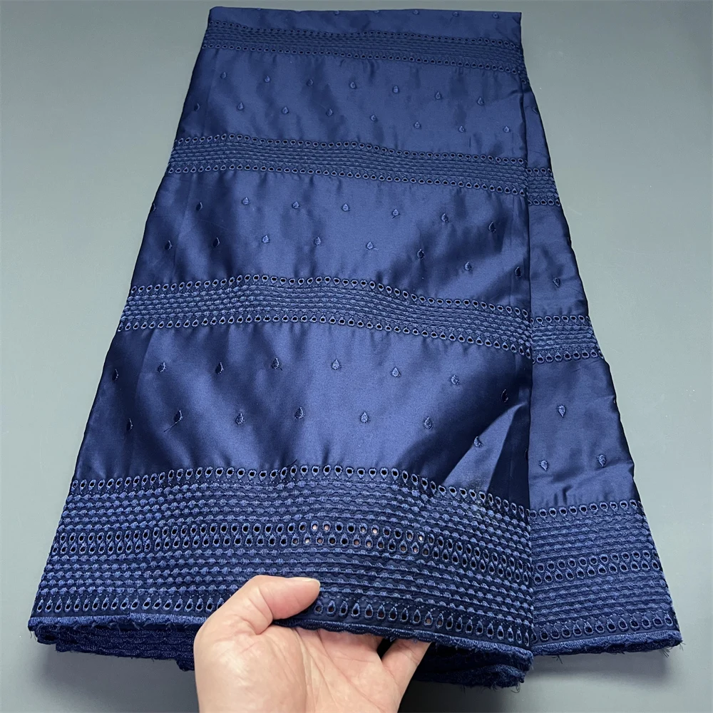 

2025 High Quality African Nigerian Tulle Lace Fabric for Sewing Wedding Party Gown Dress Embroidered Cotton Damask 5 Yards