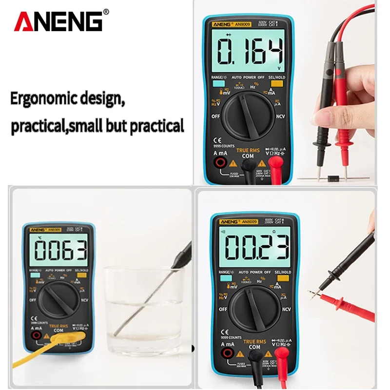 ANENG AN8002 multimetro professionale digitale 6000 conteggi condensatore True RMS AC / DC Tester di corrente di tensione Meter Test Car