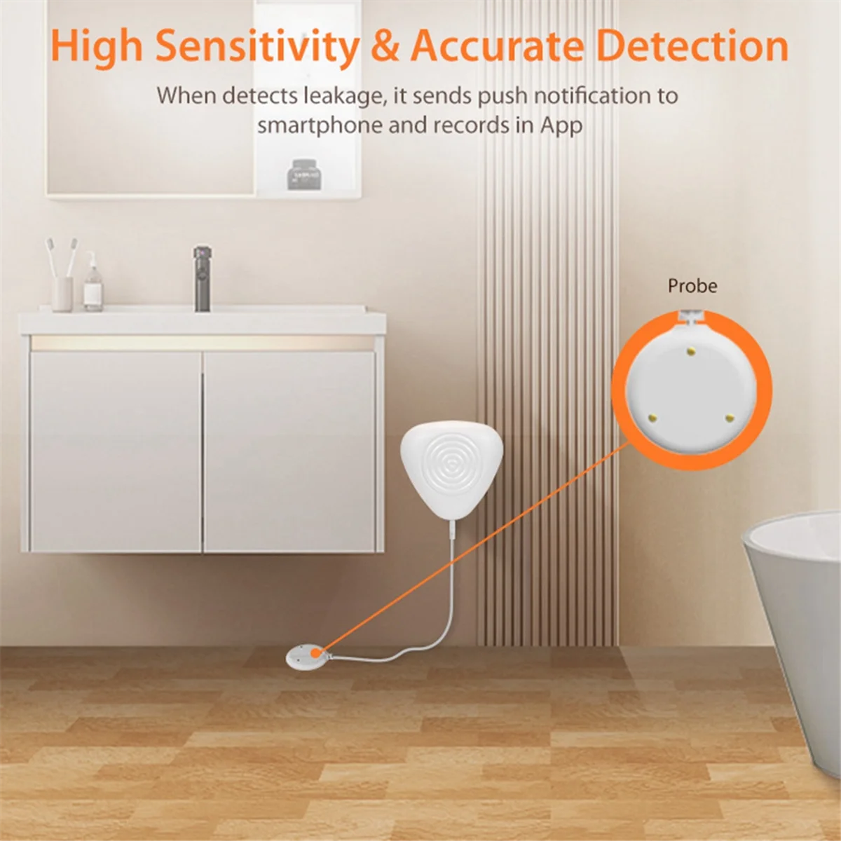 Tuya Zigbee Water Level Sensor Smart Water Leakage Alarm Detector Overflow Security Protection SmartThings Tuya EWeLink