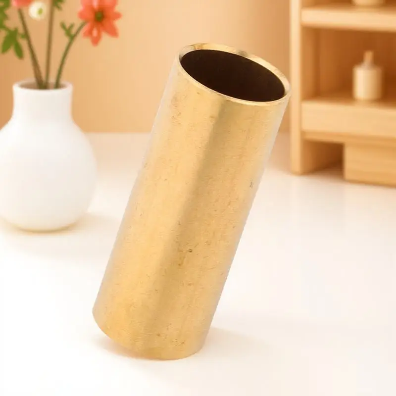 

1Pcs Guitar Slide Brass Finger Sleeve Bottleneck Smooth Glide Clear Bright Sound for Electric Guitar Bass Players