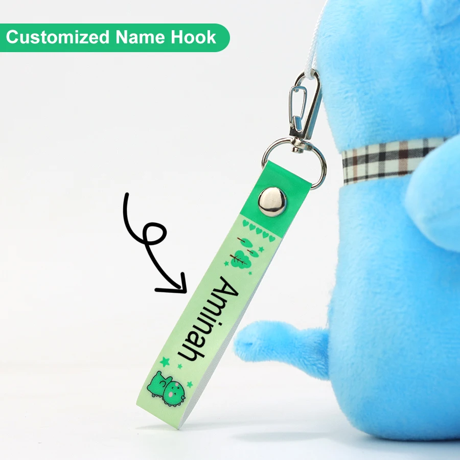 Personalized name badge lanyard name tag hook child ID tag backpack name tag daycare tag kawaii dinosaur Keychain toy Tag Gift