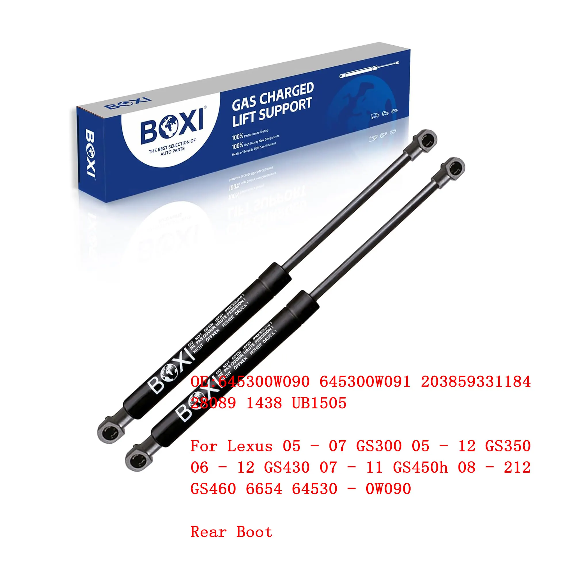 2Pcs Rear Trunk Strut 28089 For Lexus 05 - 07 GS300 05 - 12 GS350 06 - 12 GS430 07 - 11 GS450h 08 - 212 GS460 6654 64530 - 0W090