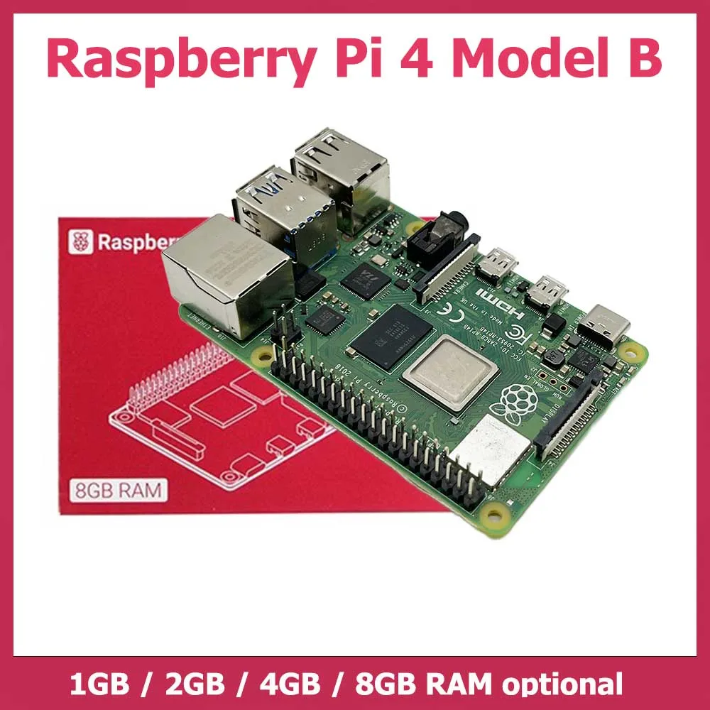 Raspberry Pi 4 Model B 1GB/2GB/4GB/8GB RAM Optional 64-bit 1.5GHz quad-core cpu Support WIFI Bluetooth 5.0 Development Board