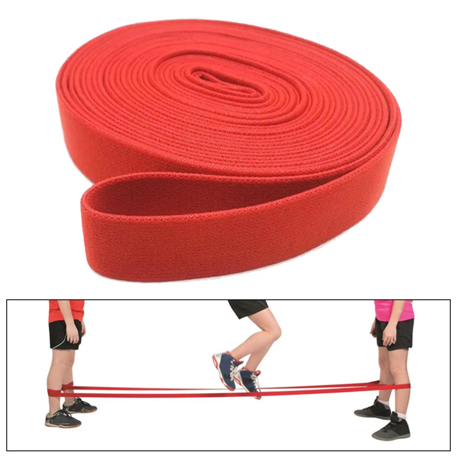 Elastic Jump Rope Skipping Band Fitness Durable Chinese Jump Rope Elastic Skipping Rope for Games Training Sports Indoor Girls