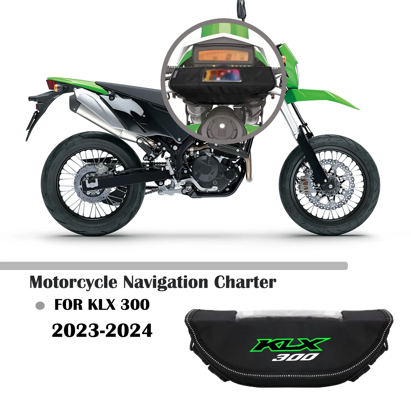

Motorcycle handlebar storage bag travel set waterproof dustproof navigation bag handlebar bag For Kawasaki KLX300 2023 2024