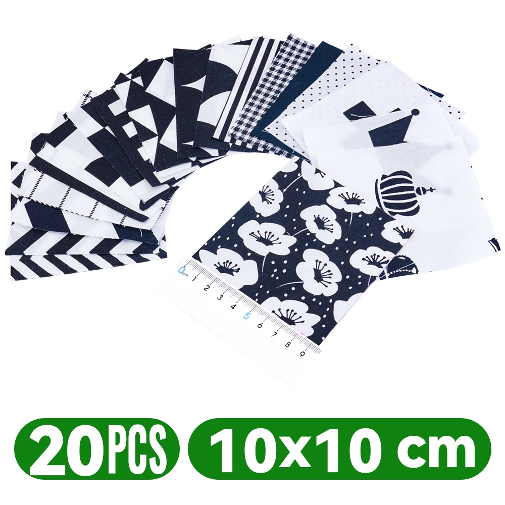 Teramila 100% dünnes Baumwoll gewebe Patchwork für Quilts, zufällige Farbe, kein Wiederholung design Tuch zum Nähen 19-50 teile/beutel 10*10 cm – Detail 12