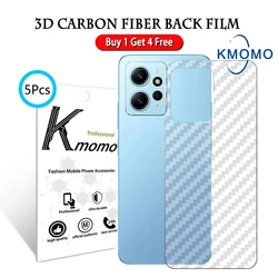 5Pcs Carbon Fiber Film For Xiaomi Redmi Note 13 Pro 5G 12 4G + 12s 11 11s 10 10s 9 9s 8 7 Plus Back Screen Protector