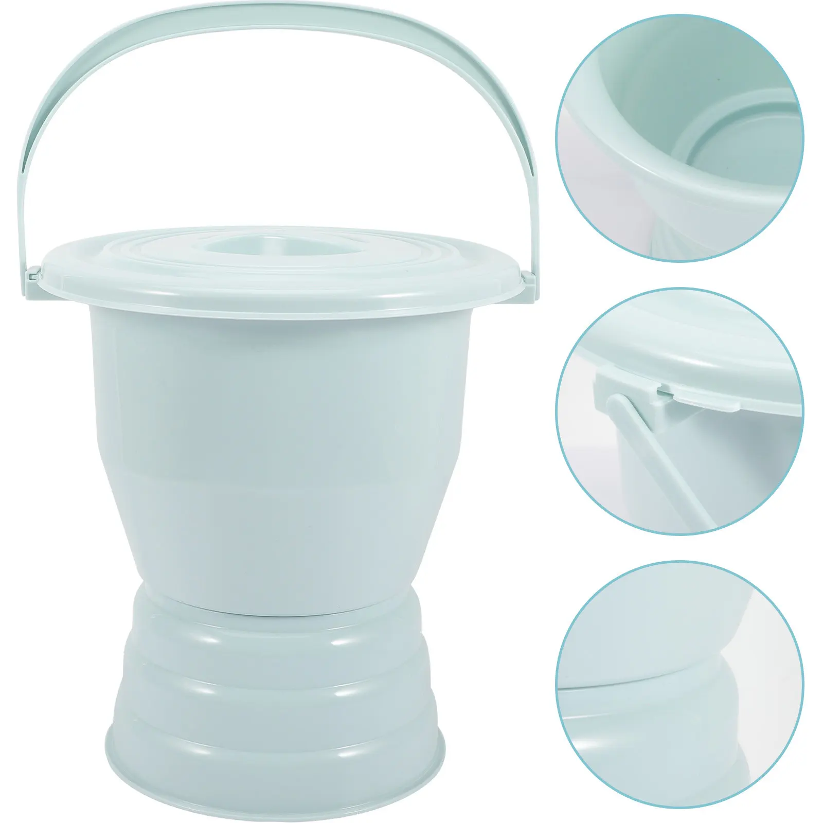 

Thickened Chamber Pot with Lid Heavy Duty Plastic Urinal for Indoor Use Portable Toilet for Elderly Kids Disabled Patients