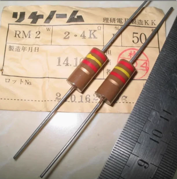 

10pcs/lot Original Japanese RIKEN RM 2W 2.4K 5% 8x18mm carbon film audio fever resistor free shipping