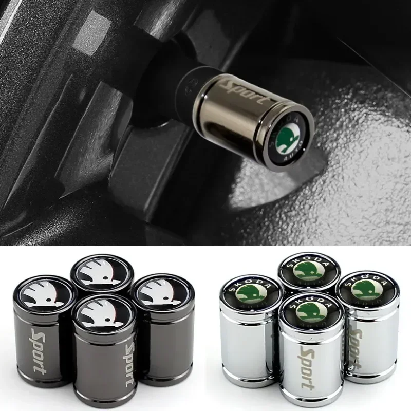 

Для Skoda 4 шт. Karoq Kamiq Rapid Fabia Spaceback Kodiak Octavia Fabia автомобильные колеса, колпачки для штока воздушного клапана, авто чехлы для шин, украшения