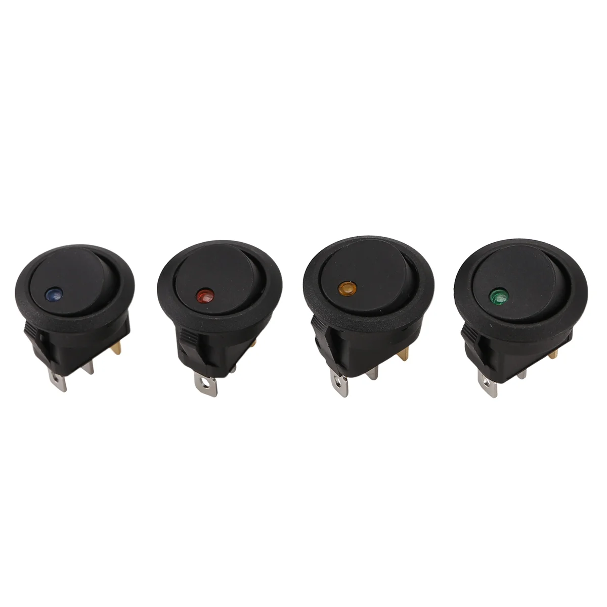 24Pcs Round Dot Rocker Toggle Switch 20A 12V DC On/Off Control for Car or Boat with LED Light