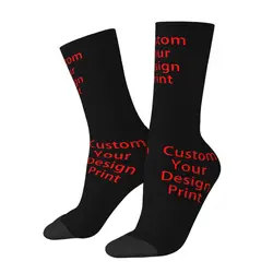 Custom Your Design Socks for Women Men Stretch Summer Autumn Winter Customized Printed Crew Socks