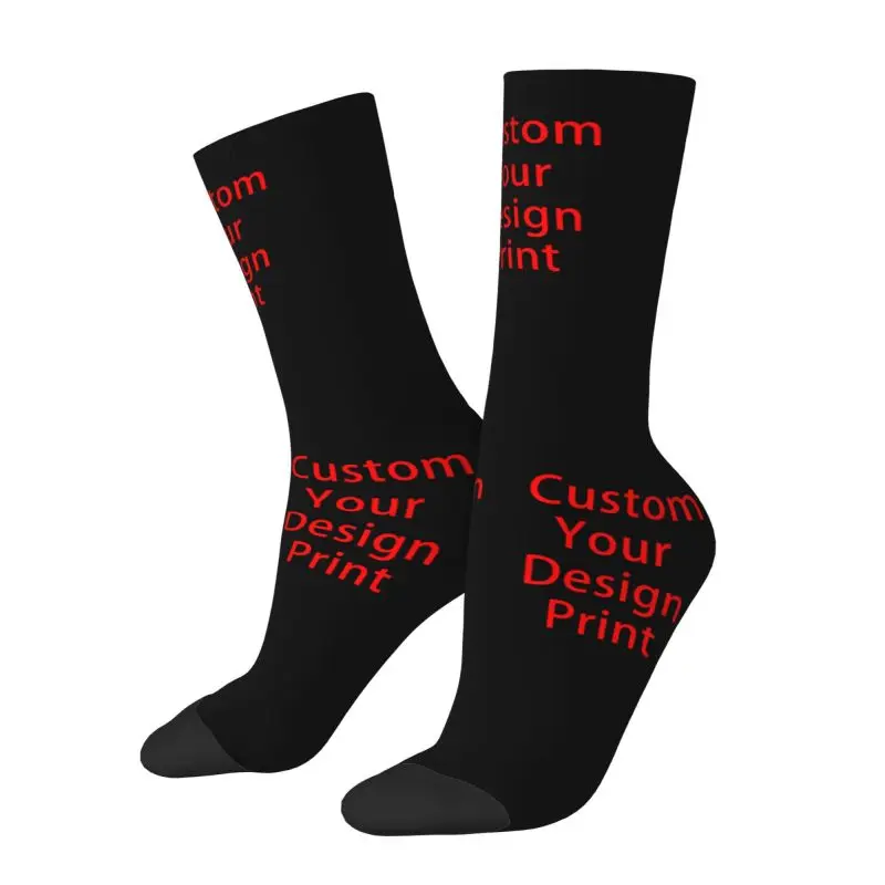 Custom Your Design Socks for Women Men Stretch Summer Autumn Winter Customized Printed Crew Socks