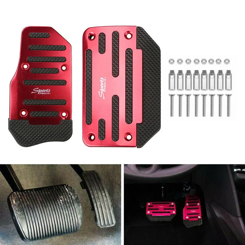 

1 Set Universal Red Non-Slip Automatic Gas Brake Foot Pedal Pad Cover Accessories Kit High Quality Pedal Brake Tool